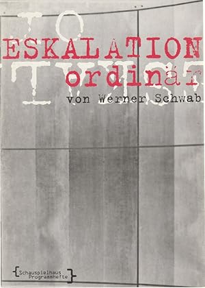 Seller image for Programmheft Werner Schwab ESKALATION ORDINR Urauffhrung Premiere 17. Mrz 1995 for sale by Programmhefte24 Schauspiel und Musiktheater der letzten 150 Jahre