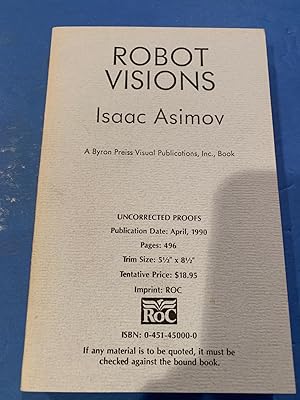 Seller image for ROBOT VISIONS ( uncorrected proof) for sale by Happy Heroes