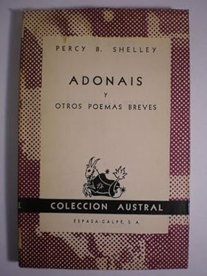 Imagen del vendedor de Adonais y otros poemas breves a la venta por Librera Antonio Azorn