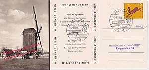 AK Dank für Spende " Wiederaufbau Bockwindmühle in Papenburg" Mühlenbaustein (1966)