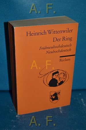 Bild des Verkufers fr Der Ring. Frhneuhochdeutsch/Neuhochdeutsch. Reclams Universal-Bibliothek Nr. 8749 zum Verkauf von Antiquarische Fundgrube e.U.