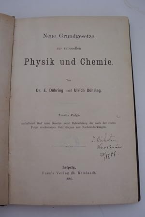 Image du vendeur pour Neue Grundgesetze zur rationellen Physik und Chemie. Zweite Folge, enthaltend fnf neue Gesetze nebst Beleuchtung der nach der ersten Folge erschienenen Contrefacons und Nachentdeckungen. mis en vente par Antiquariat Bookfarm