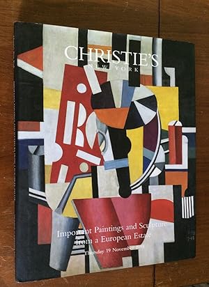 Important Paintings and Sculpture from a European Estate. Christie's New York, November 19, 1998