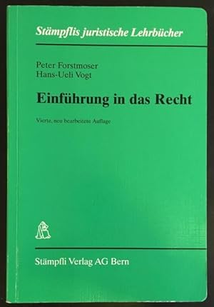Bild des Verkufers fr Einfhrung in das Recht. zum Verkauf von Antiquariat Im Seefeld / Ernst Jetzer