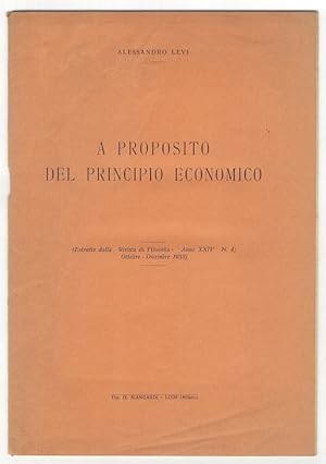 A proposito del principio economico.