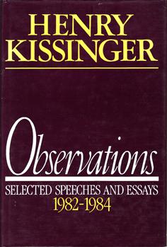 Seller image for Observations - Selected Speeches and Essays 1982-1984 for sale by Eaglestones