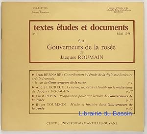 Bild des Verkufers fr Textes tudes et documents n1 Sur Gouverneurs de la rose zum Verkauf von Librairie du Bassin