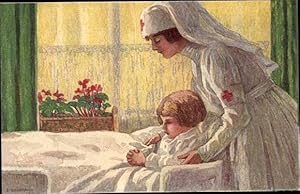 Ganzsache Ansichtskarte / Postkarte Schweiz, Bundesfeierkarte 1921, Caritas, Krankenschwester