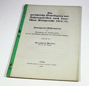 Immagine del venditore per Die gerichtliche Bewilligung von Zahlungsfristen nach deutschem Kriegsrecht 1914/15. Inaugural-Dissertation. venduto da Antiquariat Gallus / Dr. P. Adelsberger