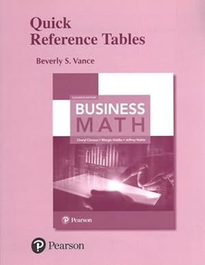 Imagen del vendedor de Business Math : Quick Reference Tables a la venta por GreatBookPrices