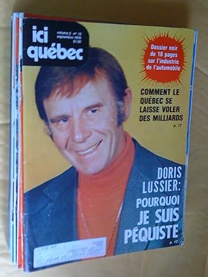 Ici Québec. Le Magazine des Québécois, vol 1, no 1, février-mars 1977 au vol. 2 no 15, septembre ...