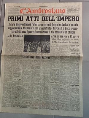 L'AMBROSIANO, numero 112 del 11 maggio 1936., Milano, Tipografia del giornale, 1936