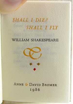 Imagen del vendedor de Shall I Die? Shall I Fly a la venta por Bromer Booksellers, Inc., ABAA