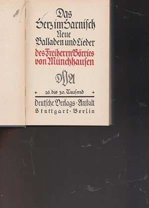 Seller image for Das Herz im Harnisch. Neue Balladen und Lieder. for sale by Ant. Abrechnungs- und Forstservice ISHGW