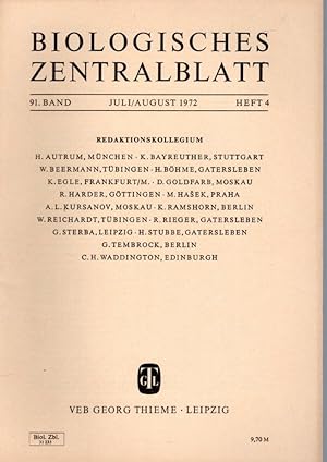 Biologisches Zentralblatt, 91. Band (1972), Heft 4