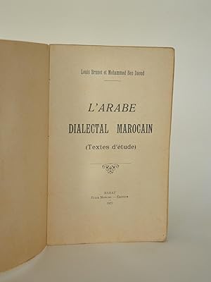 Imagen del vendedor de L'arabe Dialectal Marocain (texte d'tude) a la venta por Librairie Raimbeau