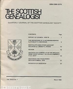 The Scottish Genealogist: Vol. XXVII, No. 1 - March 1980