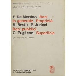 Imagen del vendedor de Beni in generale. Propriet (De Martino). Beni pubblici (Resta). Superficie (Pugliese). Art. 810-956 a la venta por Libreria Antiquaria Giulio Cesare di Daniele Corradi