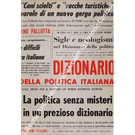Bild des Verkufers fr Dizionario della politica italiana zum Verkauf von Libreria Antiquaria Giulio Cesare di Daniele Corradi