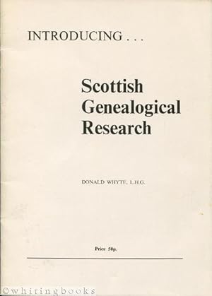 Imagen del vendedor de Introducing. Scottish Genealogical Research a la venta por Whiting Books