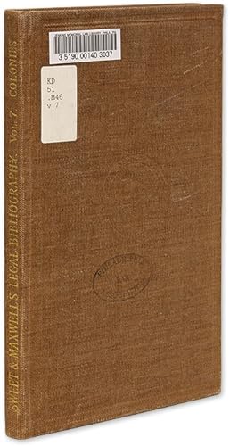 Seller image for A Bibliography of the Law of British Colonies, Vol 7 for sale by The Lawbook Exchange, Ltd., ABAA  ILAB