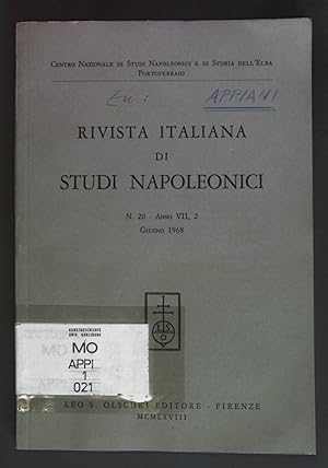 Bild des Verkufers fr Rivista Italiana di Studi napoleonici. Centro nazionale die Studi napoleonici e di Storia dell'Elbe: N. 20 - Anno VII, 2 zum Verkauf von books4less (Versandantiquariat Petra Gros GmbH & Co. KG)