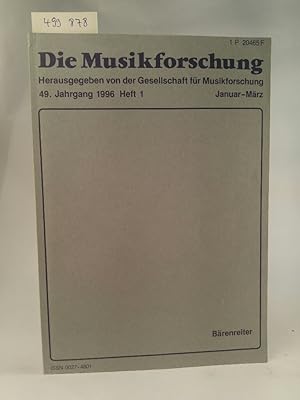 Imagen del vendedor de Die Musikforschung. 49. Jahrgang. Heft 1. a la venta por ANTIQUARIAT Franke BRUDDENBOOKS