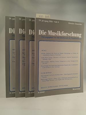 Imagen del vendedor de Die Musikforschung. 59. Jahrgang. Hefte 1-4. Komplett. a la venta por ANTIQUARIAT Franke BRUDDENBOOKS