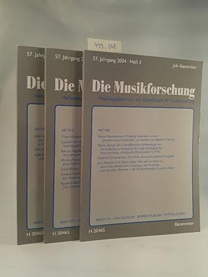 Imagen del vendedor de Die Musikforschung. 57. Jahrgang. Hefte 1-3. a la venta por ANTIQUARIAT Franke BRUDDENBOOKS
