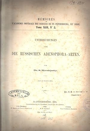 Untersuchungen über die russischen Adenophora - Arten (Memoires de l'Academie Imperiale des scien...