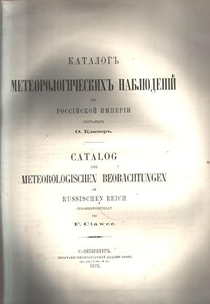 Catalog der Meteorologischen Beobachtungen im Russischen Reich