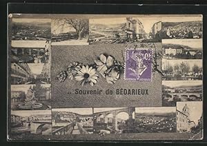 Carte postale Bèdarieux, Sechzehn Ansichten des Ortes