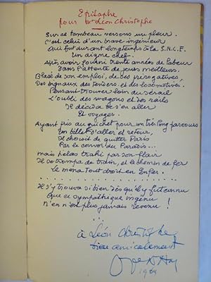 Seller image for Quelques pitaphes pour ses bons amis par Jacques Nam (includes poems about Dr Henri Ribo, Jean Weiland, Julien Arpels, Andr Manass, Louis Rousseau, Robert Lacroix, Jeantet Violet, Lon Christophe) for sale by Cole & Contreras / Sylvan Cole Gallery