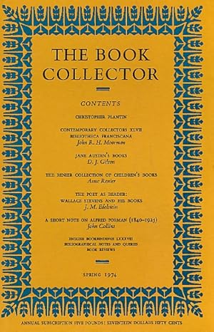 Seller image for The Book Collector. Volume 23. No. 1. Spring 1974 for sale by Barter Books Ltd