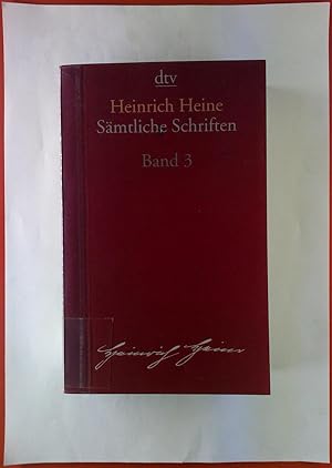 Bild des Verkufers fr Heinrich Heine. Smtliche Schriften. Dritter Band. zum Verkauf von biblion2