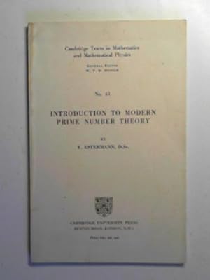 Imagen del vendedor de Introduction to modern prime number theory a la venta por Cotswold Internet Books