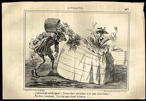 Imagen del vendedor de Imbecile de vendageur! . faites donc attention a ce que vous faites! .- Pardon, madame, j'ai cru que c'etait la tonne ! . a la venta por terrahe.oswald