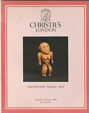 (Auction Catalogue) Chrisite's, June 25, 1984. IMPORTANT TRIBAL ART