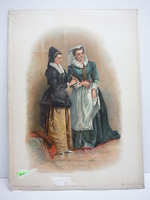 Image du vendeur pour Mistress Page and Mistress Ford" from the Merry Wives of Windsor by Shakespears - Chromolithograph (1891) mis en vente par Imperial Books and Collectibles