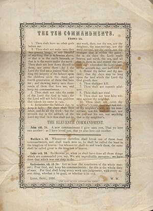 The Ten Commandments Printed Broadside