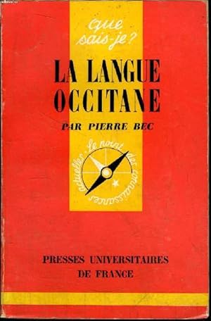 Image du vendeur pour Que sais-je? N 1059 La langue occitane mis en vente par Le-Livre