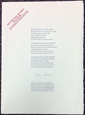 The Island Women Of Paris [signed broadside]