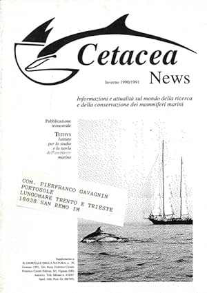 Immagine del venditore per Cetacea news. venduto da Libreria Piani