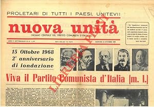Nuova Unità. Organo centrale del Partito Comunista d'Italia (m.-l.) Settimanale.