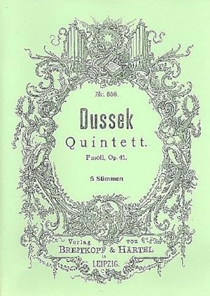 Bild des Verkufers fr Quintett f-Moll op.41fr Violine, Viola, Violoncello, Kontrabass und Klavier : Stimmen zum Verkauf von AHA-BUCH GmbH