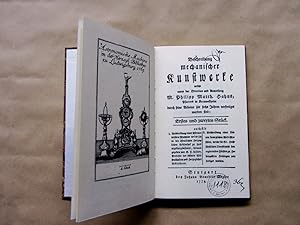 Bild des Verkufers fr Beschreibung mechanischer Kunstwerke. Erster und zweiter Teil. Mit einer autobiographischen Vorrede. REPRINT der Ausgabe Stuttgart 1774. zum Verkauf von Versandantiquariat Dr. Wolfgang Ru