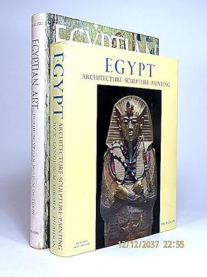 Seller image for Egyptian Art in the Egyptian Museum of Turin: Paintings, Sculpture, Furniture, Textiles, Ceramics, Papyri. [AND:] Egypt: Architecture, Sculpture, Painting in Three Thousand Years. Fourth, Revised and Enlarged Edition (1968). [LOT OF 2 BOOKS ON ANCIENT EGYPT & EGYPTOLOGY]. for sale by Librarium of The Hague