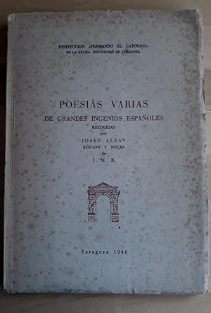 Imagen del vendedor de POESAS VARIAS DE GRANDES INGENIOS ESPAOLES a la venta por Itziar Arranz Libros & Dribaslibros