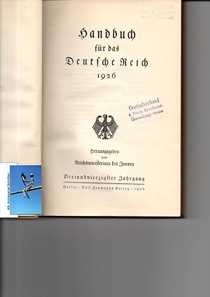 Handbuch für das Deutsche Reich 1926. 43. Jahrgang.