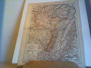 Bild des Verkufers fr Alte historische Landkarte Elsass Lothringen Rheinpfalz Karte. Orig.- Lithoragraphie. zum Verkauf von Antiquariat im Schloss
